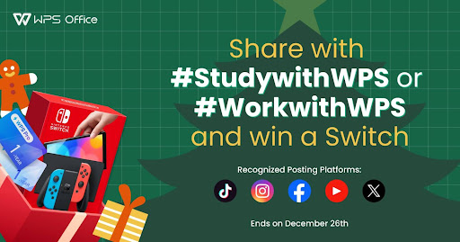 Festive Surprises Await: Participate in the WPS Office Christmas Giveaway to Score a Xiaomi 13 Pro, Switch, and More!